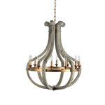 12-Light Chandelier with Burnished Brass Accents