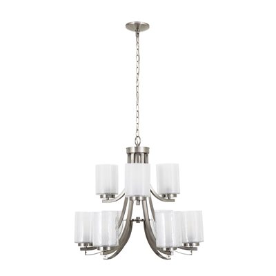 9-Light Chandelier in Brushed Nickel Finish