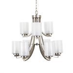 9-Light Chandelier in Brushed Nickel Finish