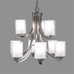 9-Light Chandelier in Brushed Nickel Finish