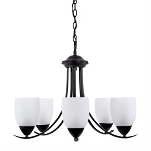 Mirror Lake Collection Five Lights Chandelier in Oil Rubbed Bronze Finish