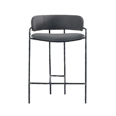 Remy Barstool in Grey and Steel Forged Iron