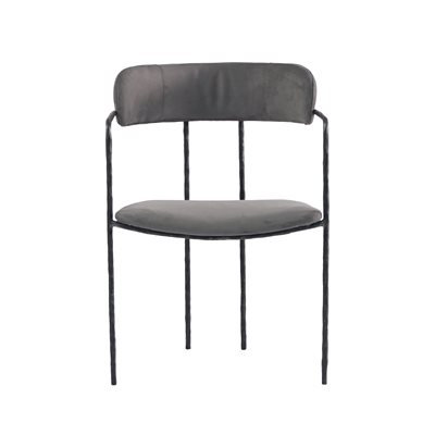 Remy Chair in Grey and Steel Forged Iron