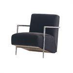 Bayani Accent Chair in Velvet and Steel Forged Iron