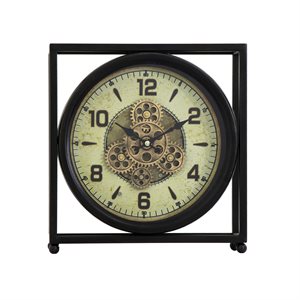 Square Round Table top Gear Clock