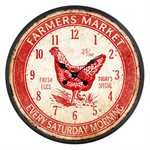 Farmers Market Red Wall Clock