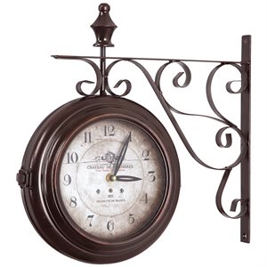 Double sided Iron Wall Clock