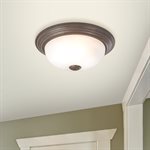 1 Light Flush Mount in Dark Brown Finish