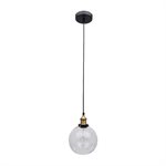 1 Light Pendant in Dark Grey Finish with Clear Glass